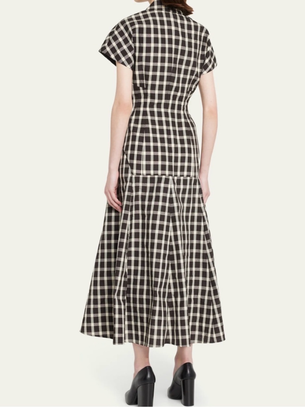 Rosie Assoulin Plaid Button-Front Fit & Flare Dress w boning - Picture 12 of 12
